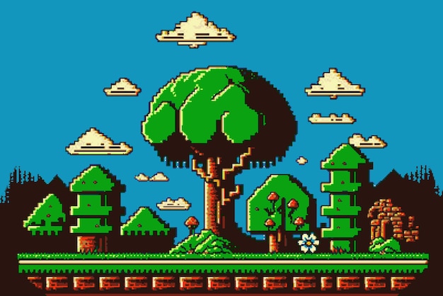 Retro 8-bitowa gra Super Mario na konsolę Tapeta w wysokiej rozdzielczości dla fanów starych gier