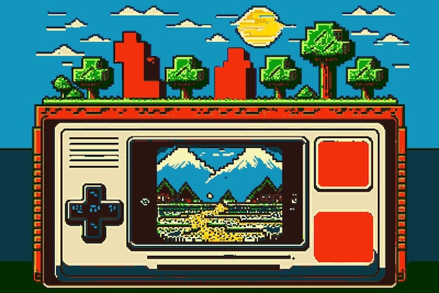 Retro 8-bitowa gra Super Mario na konsolę Tapeta w wysokiej rozdzielczości dla fanów starych gier