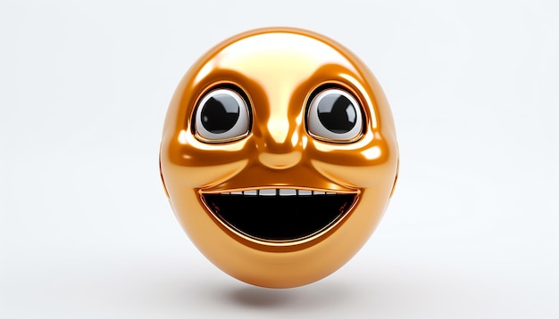 Zdjęcie retro futurystyczna twarz emoji na białym tle