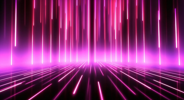 Zdjęcie retro futurystyczne neonowe różowe linie tła
