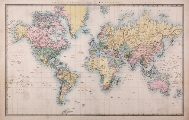 Retro Mapa Świata Tło