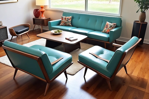 Zdjęcie retro midcentury modern lounge