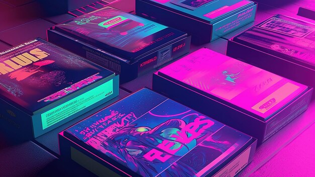 Retro opakowanie VHS ilustracja cyfrowa sztuka Generative AI