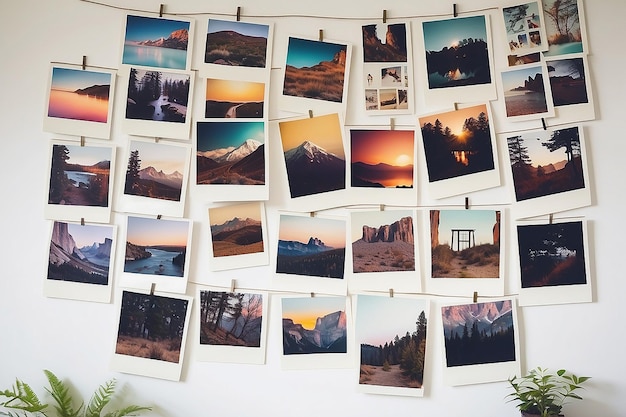 Retro Polaroid Photo Wall Collage