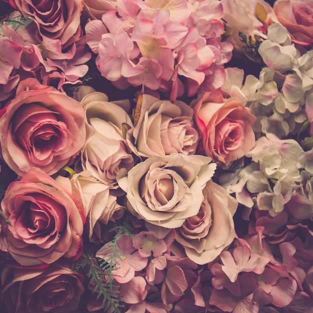 retro różowa miłość valentine róże kwiatowe tło na ceremonię ślubną