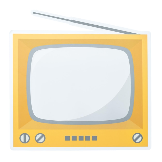 Retro telewizyjna naklejka png przezroczyste tło