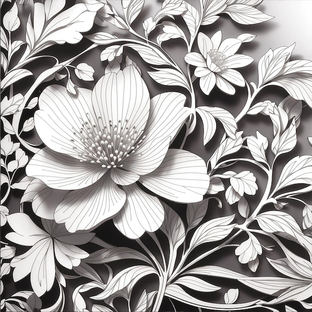 Retro tło z stylizowanym motywem kwiatowym