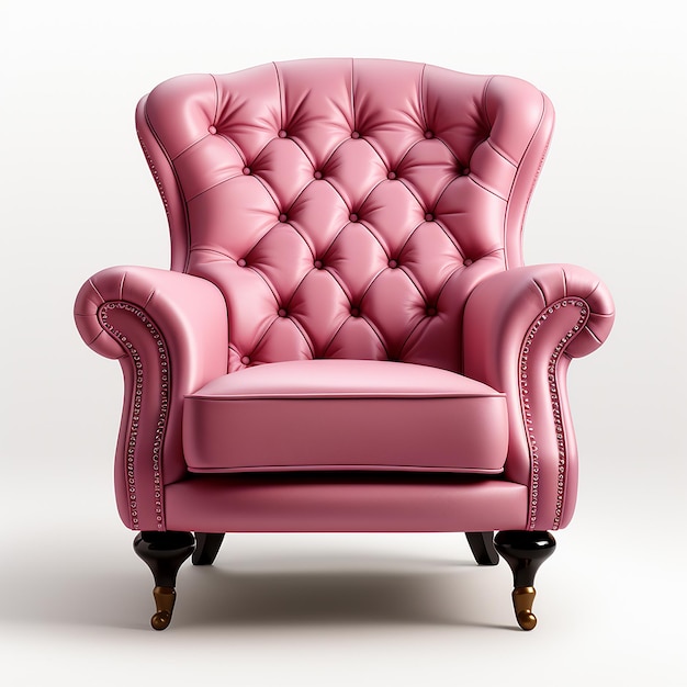 Retro Urok Różowy Vintage Fotel na Przezroczystym Tle
