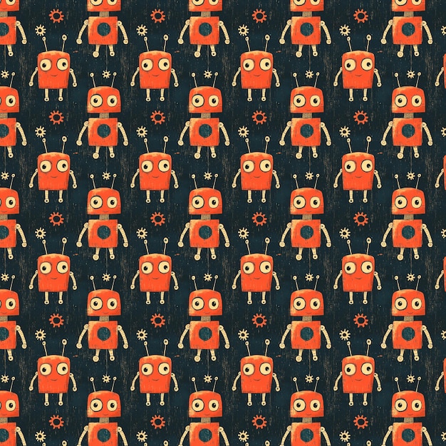 Retro wzór robota