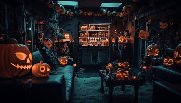 Retrofuturystyczny motyw imprezy halloween