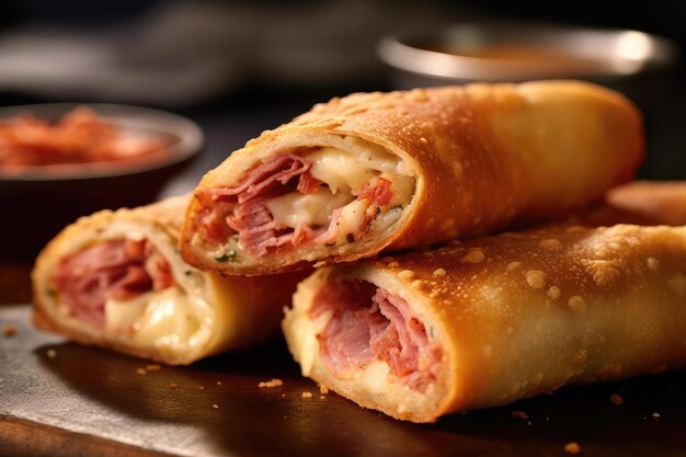 Reuben Egg Rolls profesjonalna fotografia reklamowa żywności