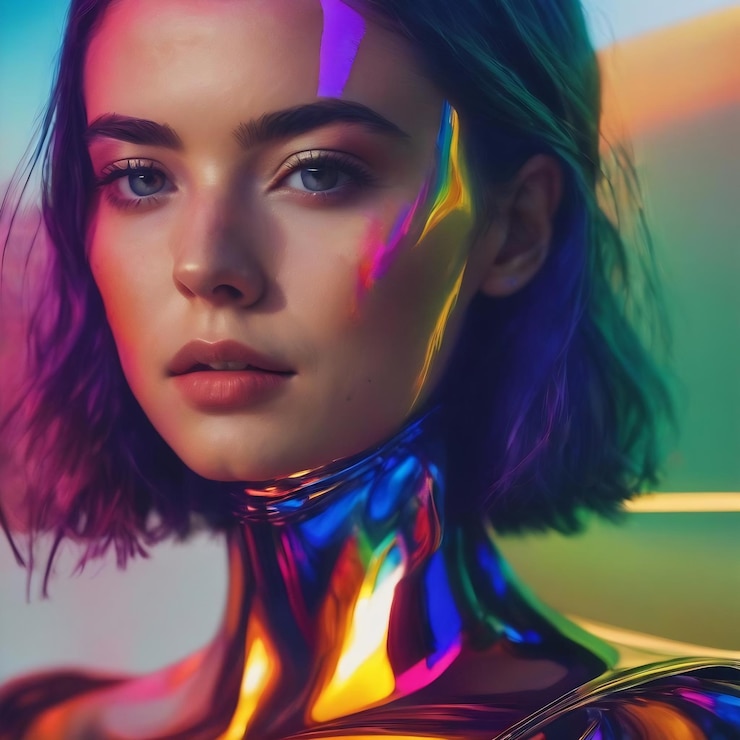 Rgb glitch kolor podwójna ekspozycja