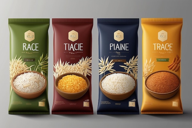 Rice Package Mockup Thailand ilustracja wektorowa produktów spożywczych