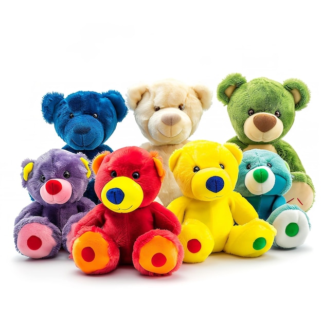 Ring Toss Carnival Game Plushies izolowane na białym tle