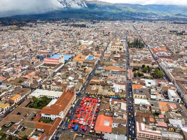 Zdjęcie riobamba vista desde los aires vuelo con drone