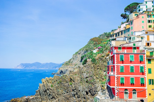 Riomaggiore w Cinque Terre, Liguria, Włochy
