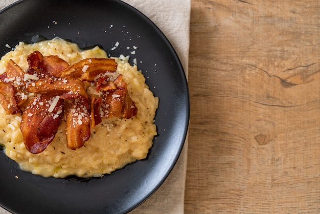 risotto z chrupiącym boczkiem