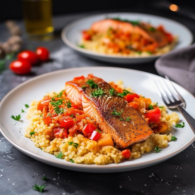 Risotto z kuskusem, pomidorami i papryką