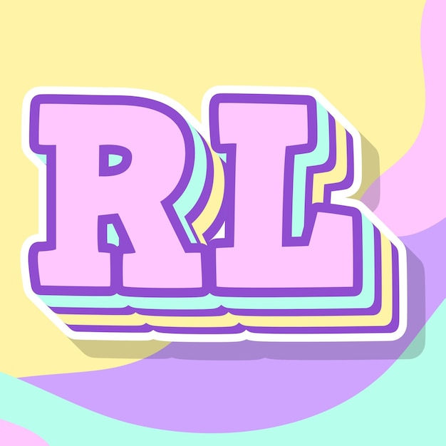 RL typografia 3d projekt ładny tekst słowo fajne zdjęcie tła jpg