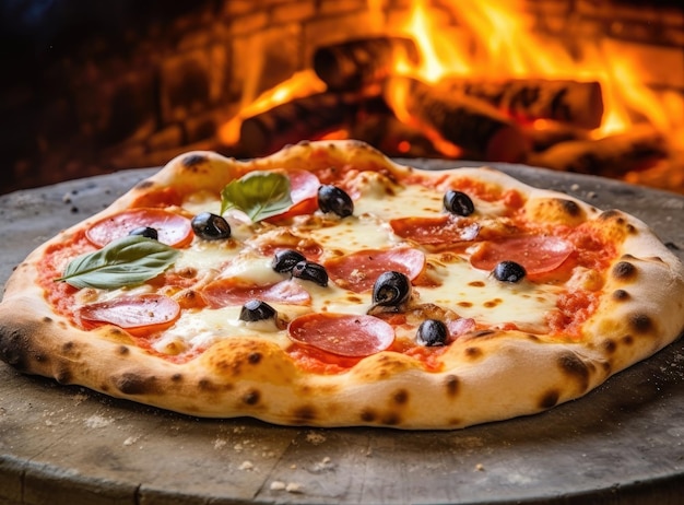 Robiąc naprawdę włoską pizzę margherita, pizza wraca z pieca