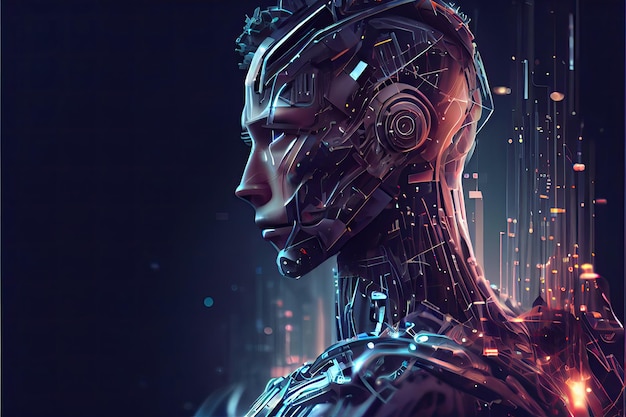 Robot ai automatyzacja sztuczna inteligencja ai futurystyczny