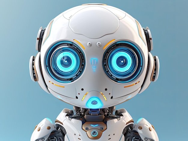 Robot android chatbot AI bot kreskówka projekt postaci w stylu 3D ilustracja Generative AIxA