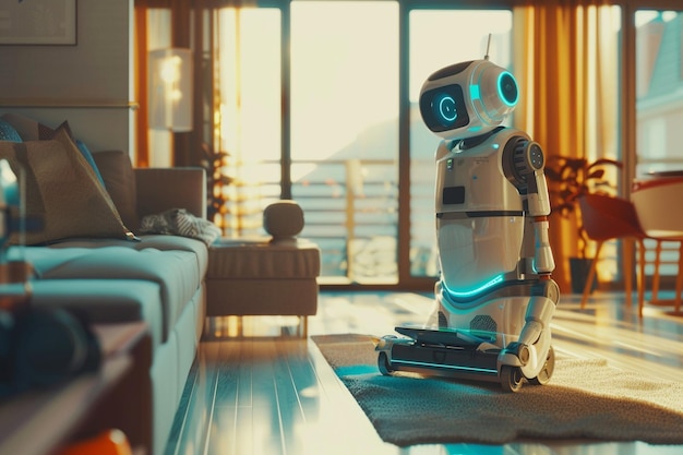 Robot domowa sprzątająca i odkurzająca dom generatywny AI