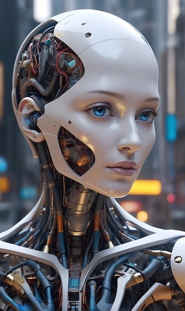 Robot humanoidalny oparty na sztucznej inteligencji w ludzkim świecie