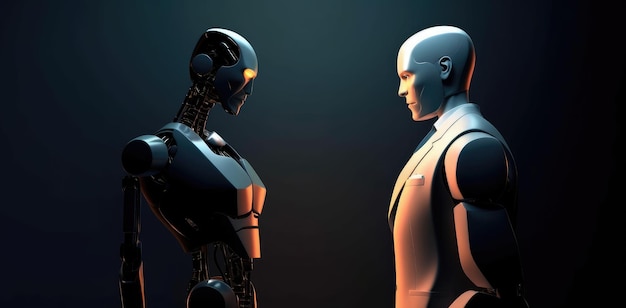 Robot i robot naprzeciw siebie