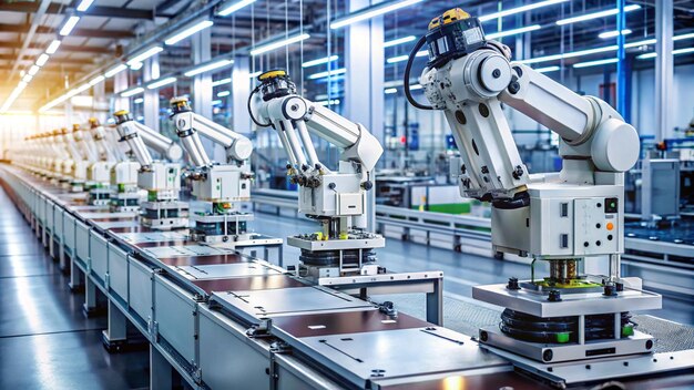 robot, który jest w fabryce z słowami robot na nim