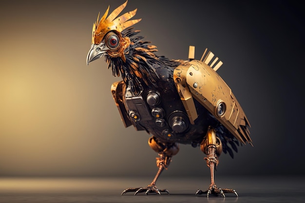 Robot kura lub kogut studyjny strzał Utworzony przez sztuczną inteligencję