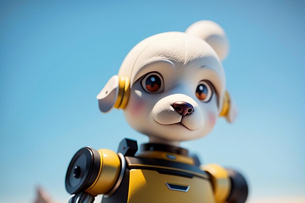 Robot pies AI inteligentny robot tapeta tło ilustracja elektroniczne zwierzęta domowe nowa technologia