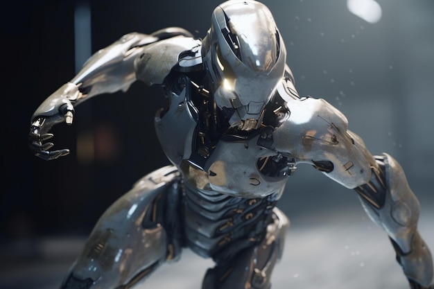 Robot w scenie z filmu Iron Man.