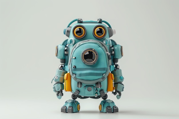 Robot z karikaturami na plecach Generuj sztuczną inteligencję