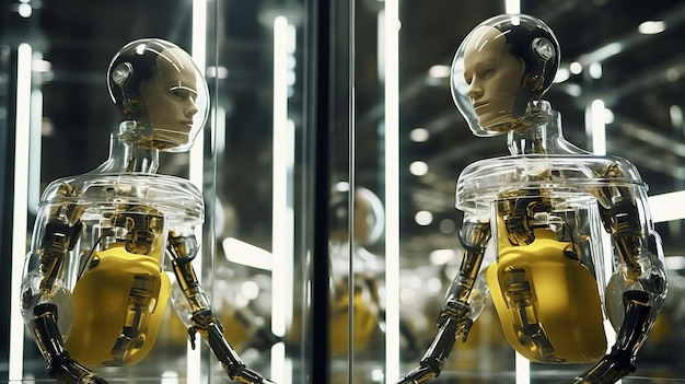 Roboty humanoidalne Beautiful illustrationobraz Generative AI