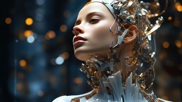 Robotyczna kobieta Futuristyczna kobieta cyborg AI