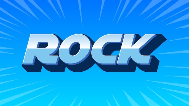 Rock 3D niebieski tekst