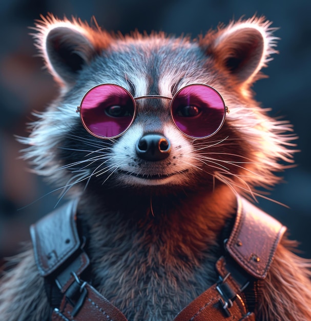 Rocket Raccoon to szop w skórzanej kurtce i okularach przeciwsłonecznych.