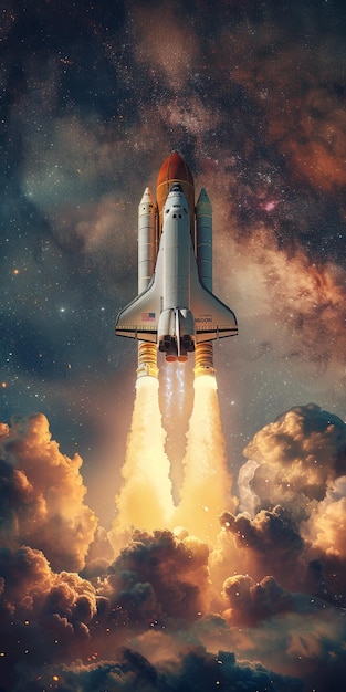 Rocket Space: Realistic Photography: Masterpiece Photography: Ar 12 Style: Raw Stylize: 250 Job ID: c4a15a2d348b45479b7492ae030fa447