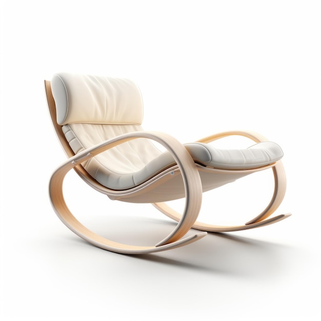 Rocking Chair 3d Render Alvar Aalto Inspirowany projekt na białym tle