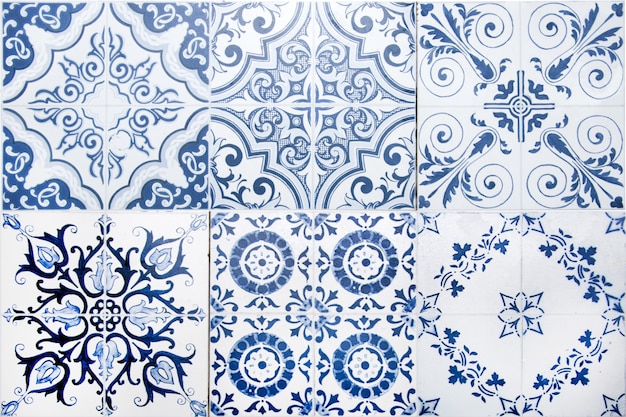 Zdjęcie rocznik ceramicznych płytek ścienna dekoracja. tureckie ceramiczne płytki izolują tło