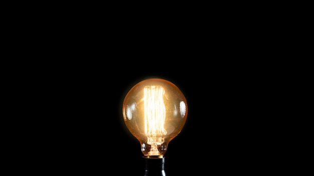 Rocznik Edison Lampa Na Czerni