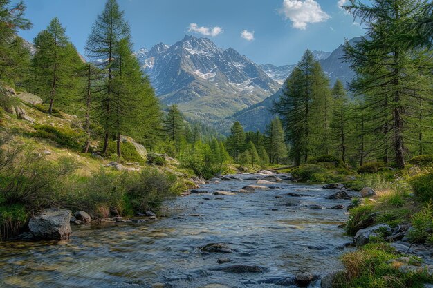 ródło rzeki Evancon w dolinie Ayas Dolina Aosta