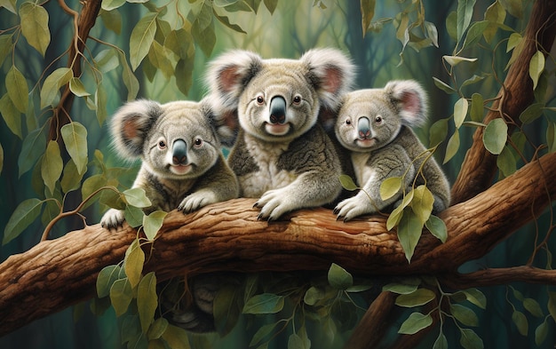 Zdjęcie rodzina koala ai