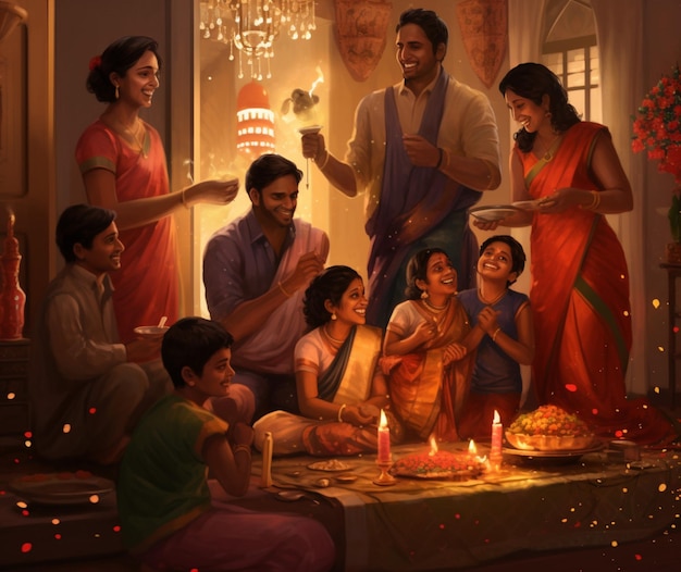 Rodzinne spotkanie Diwali