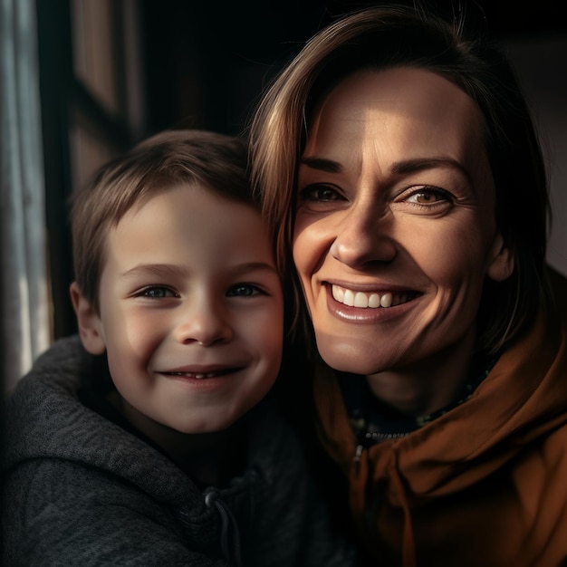 Rodzinny portret matki i syna