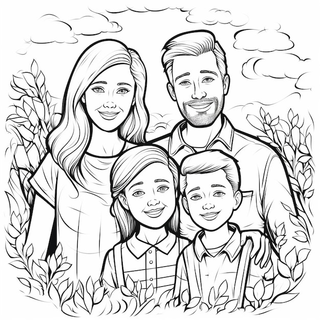 Zdjęcie rodzinny rysunek do kolorowania