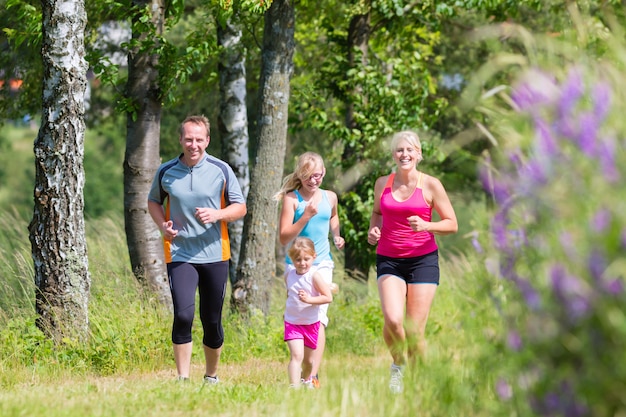 Rodzinny Sport Jogging Przez Pola