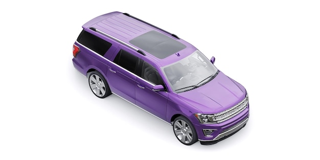 Rodzinny SUV Premium na białym tle renderowania 3d