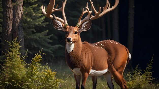 Roe Deer Deer Antlers obraz generatywny ai